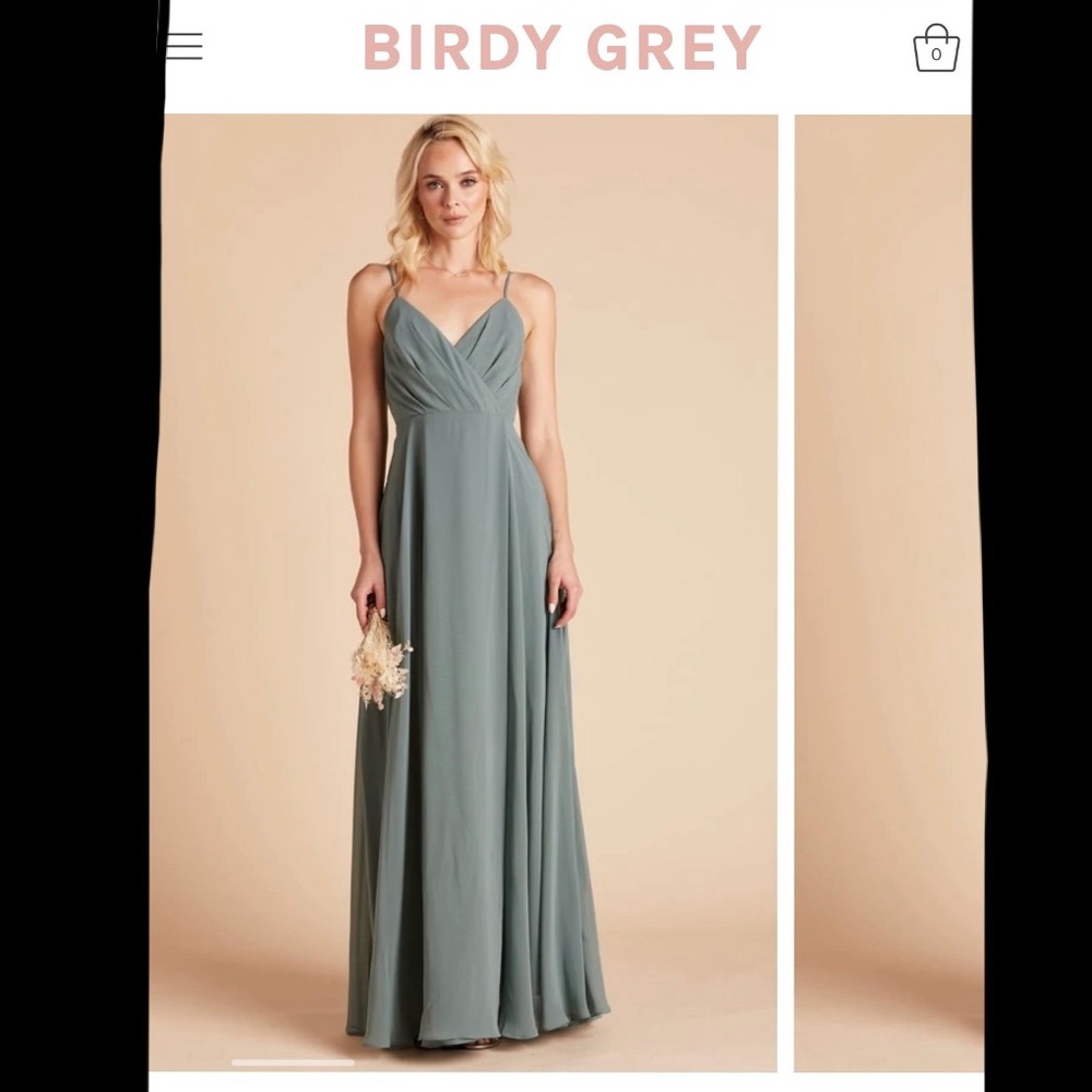 Kaia Birdy Grey sea glass bridesmaid dress M unaltered
